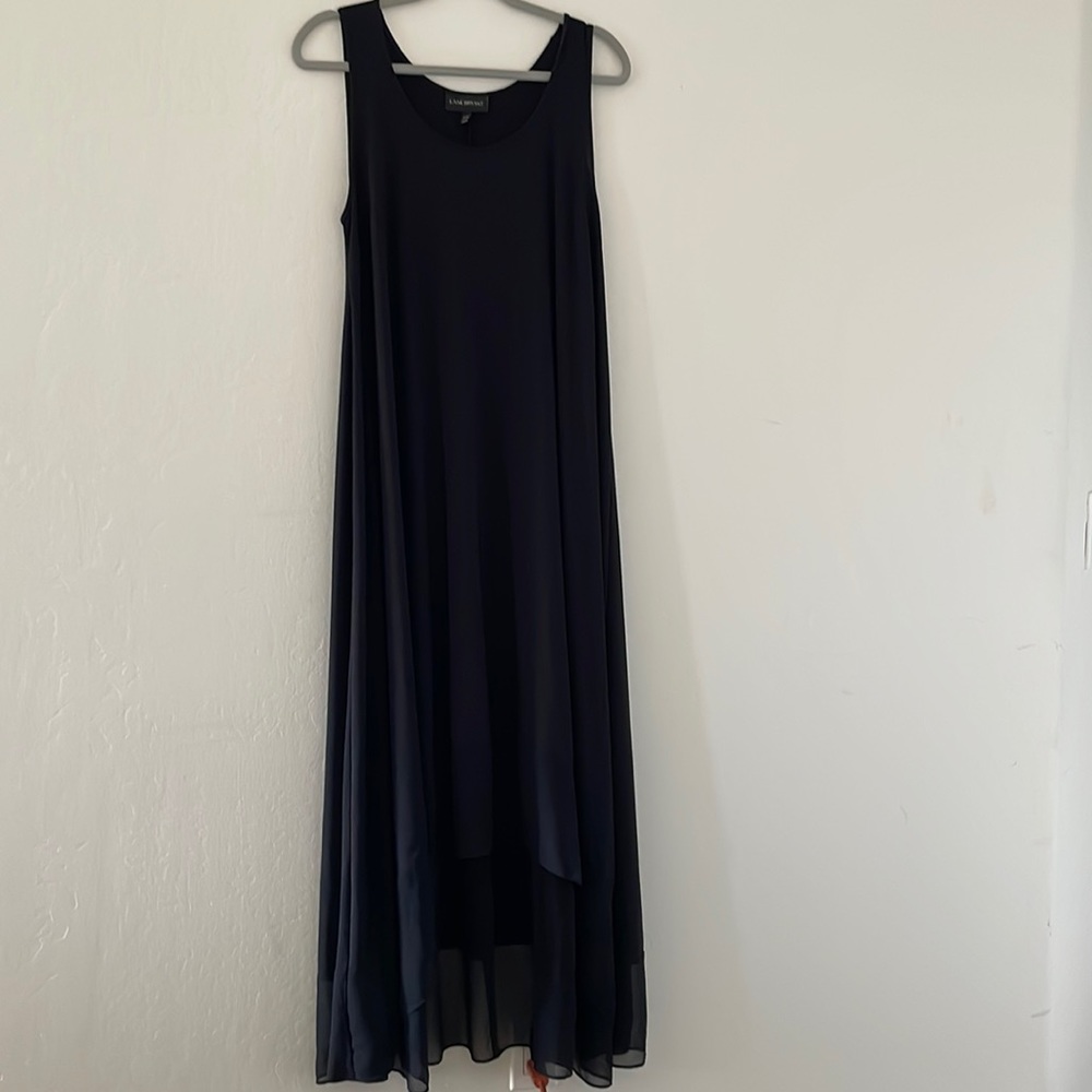 Lane Bryant 14/16 black long sleeveless dress.